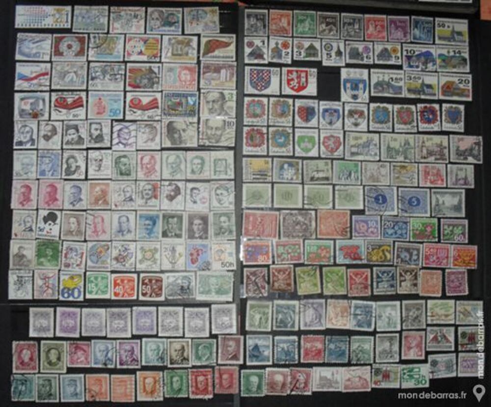 Lot de 302 timbres oblit&eacute;r&eacute;s de TCHECOSLOVAQUIE. 