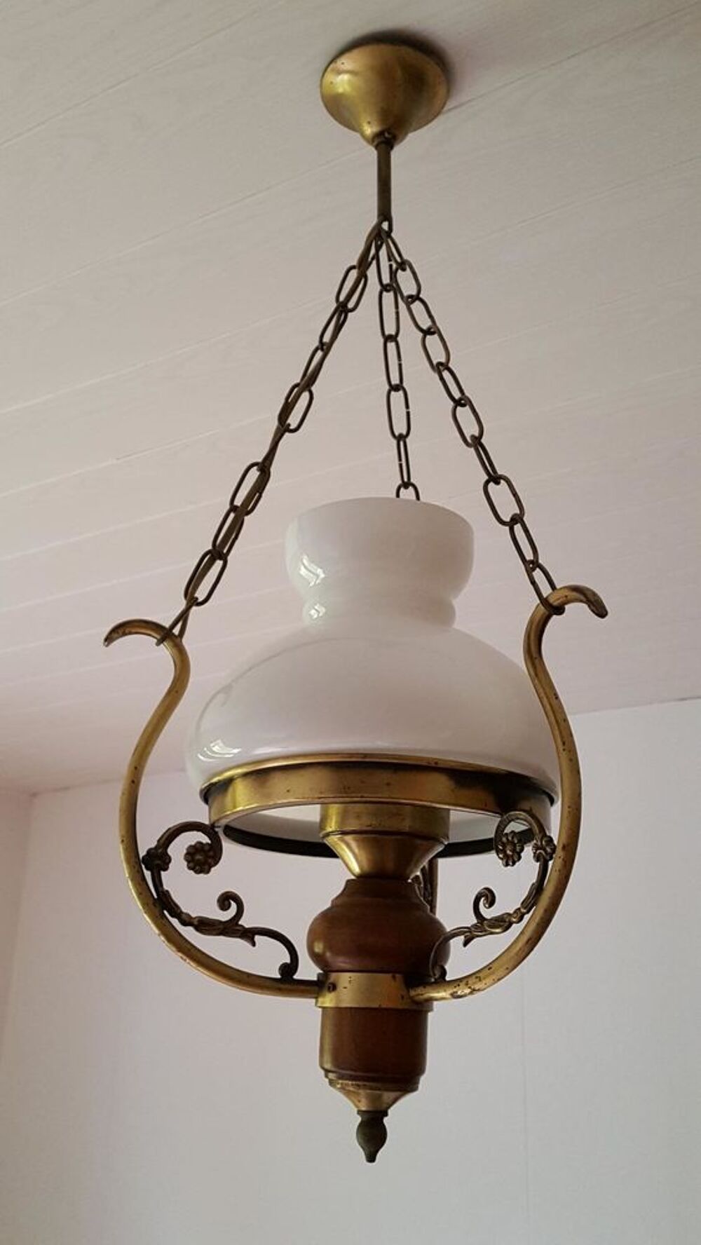Luste en chene et verre Décoration
