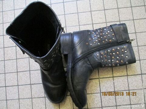 Bottines 38 cuir Mtal Attitude noires 40 Alfortville (94)