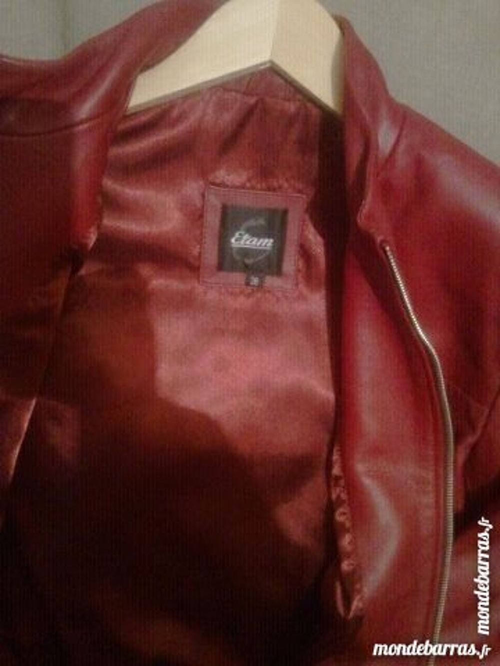 Blouson en Cuir Rouge Vêtements