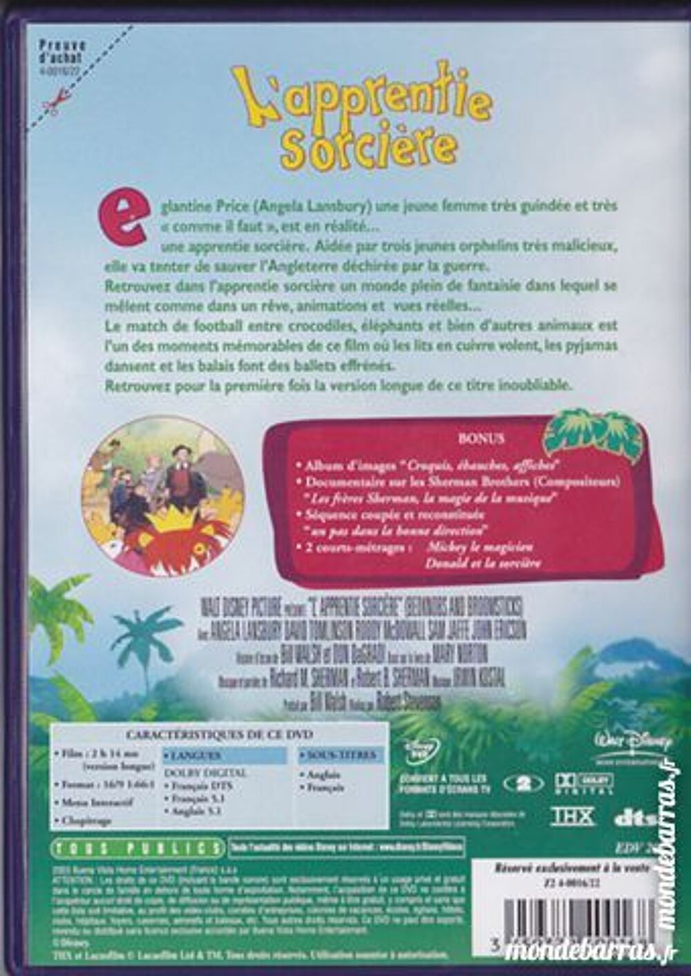 L'apprentie Sorci&egrave;re Walt Disney N&deg; 24 DVD et blu-ray