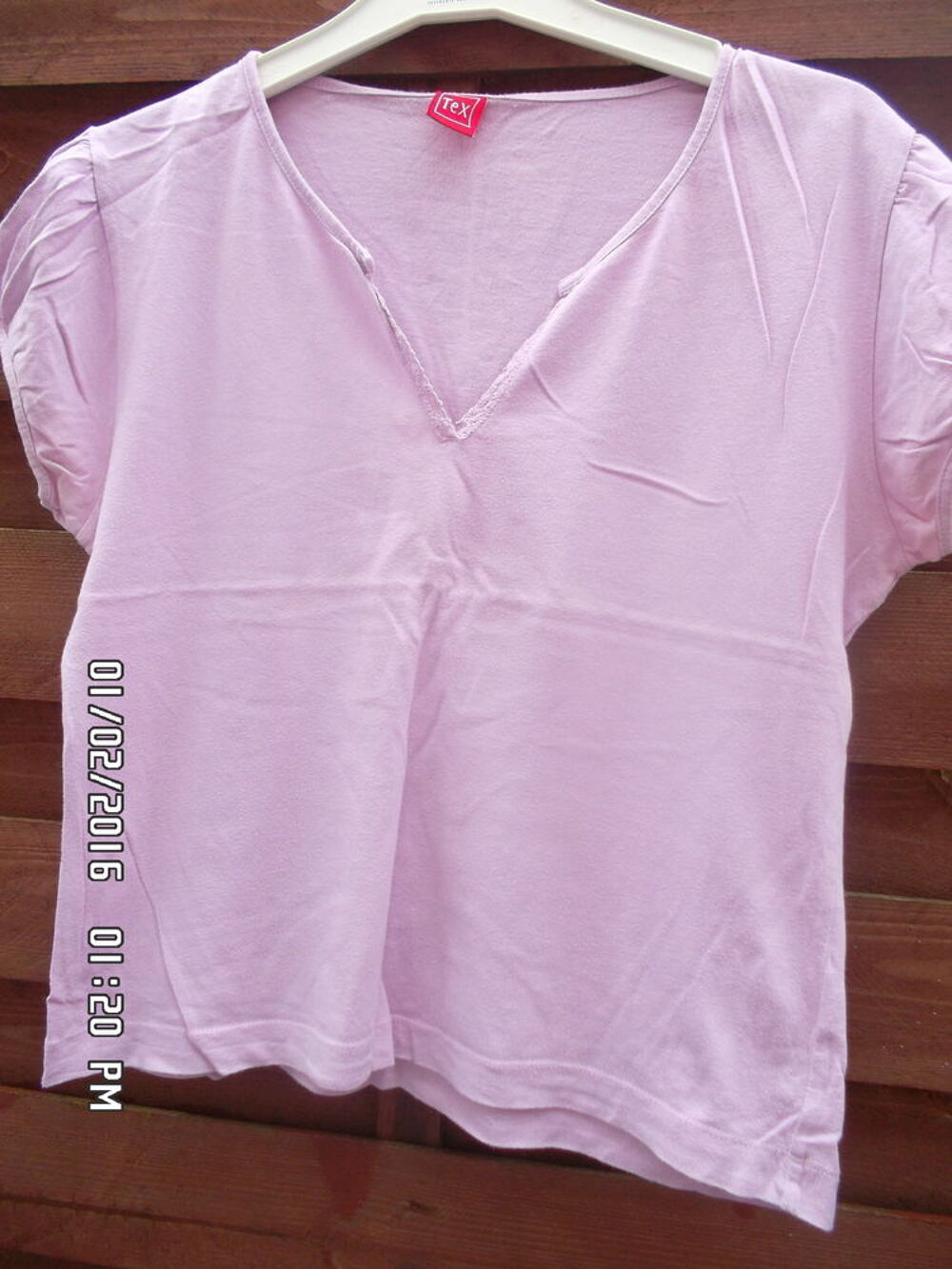 TEE SHIRT MAUVE TEX*JUSTE 1E*KIKI60230 Vêtements