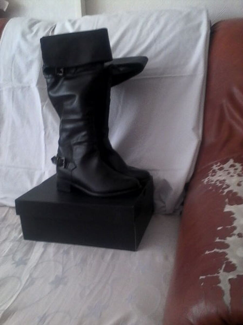 BOTTES NOIRES TYPE MOUSQUETAIRE Chaussures