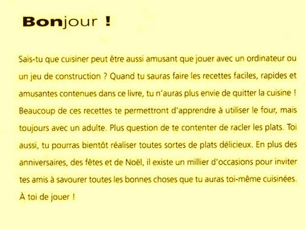 LA CUISINE DES ENFANTS / prixportcompris Livres et BD