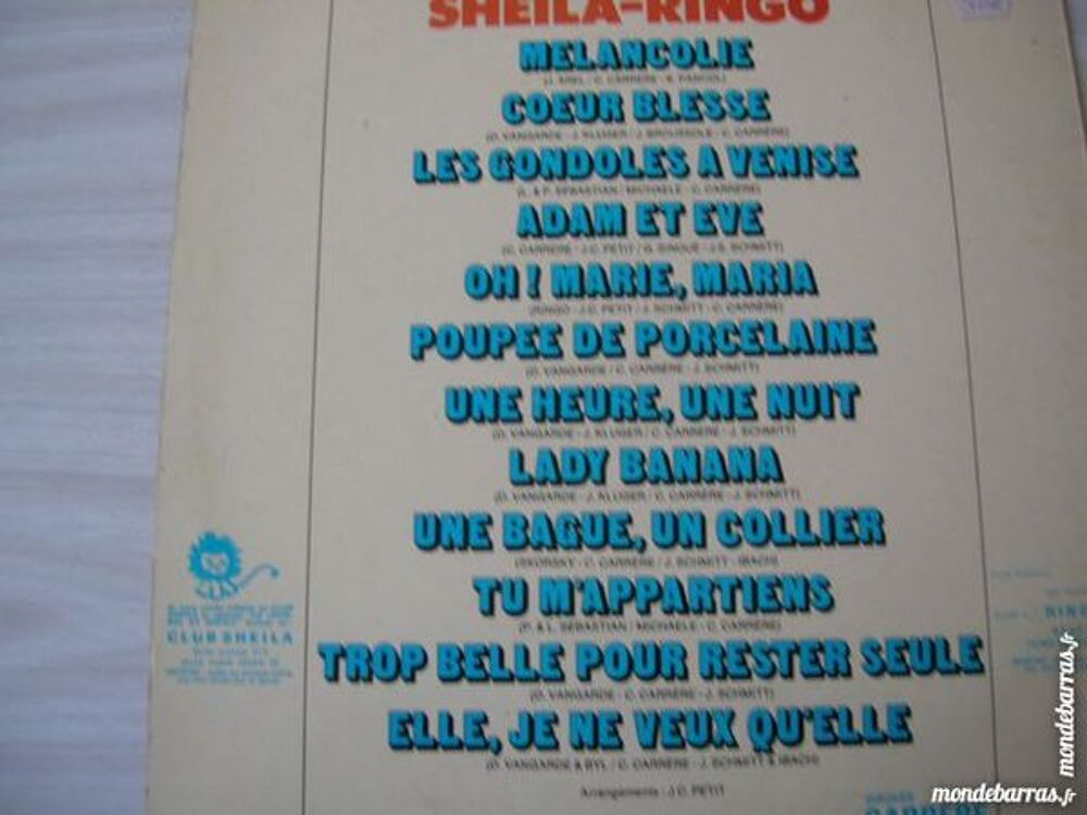 33 TOURS SHEILA RINGO Les gondoles &agrave; Venise CD et vinyles
