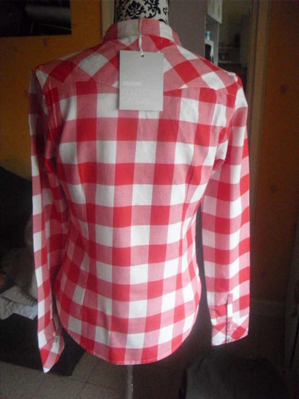 blouse a jabot coton doux vichy NEUVE TAILLE 34 Vêtements