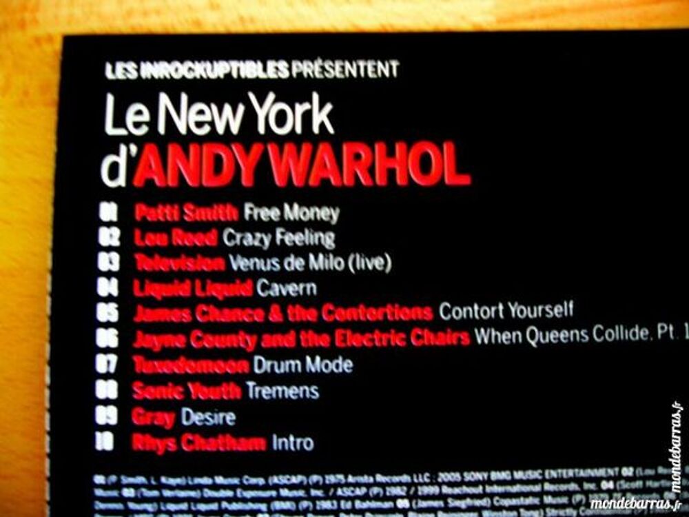 CD Le New York d' ANDY WARHOL - L. Reed - Televisi CD et vinyles