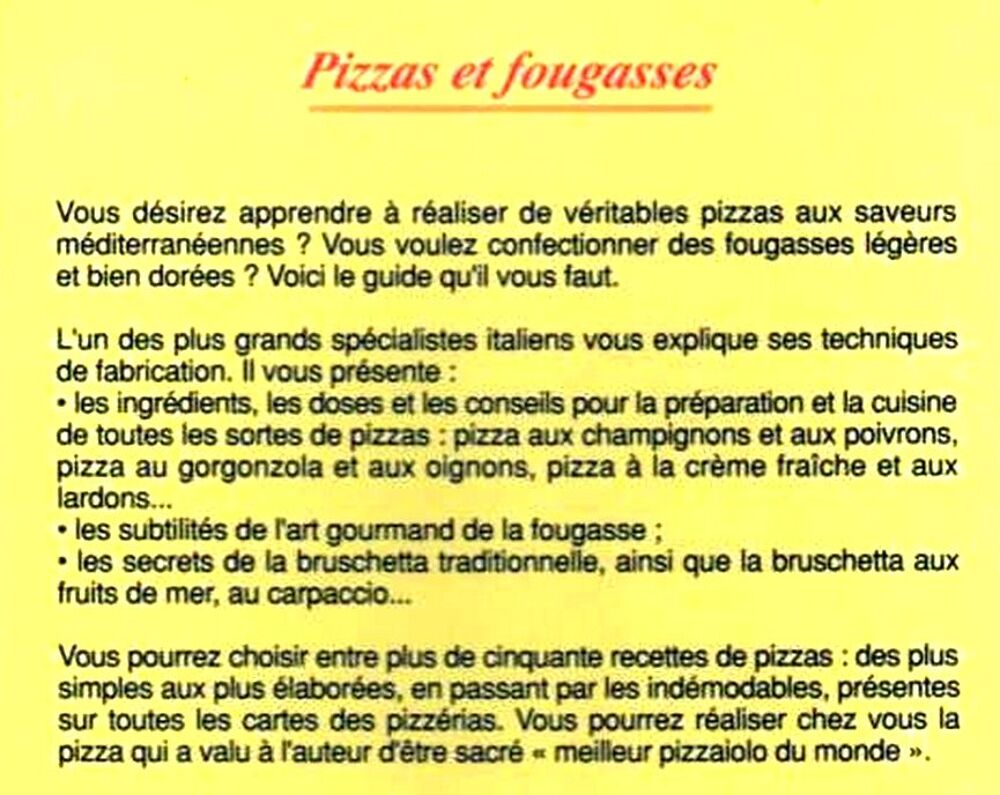 PIZZAS ET FOUGASSES - CUISINE / les-livres-de-jac Livres et BD