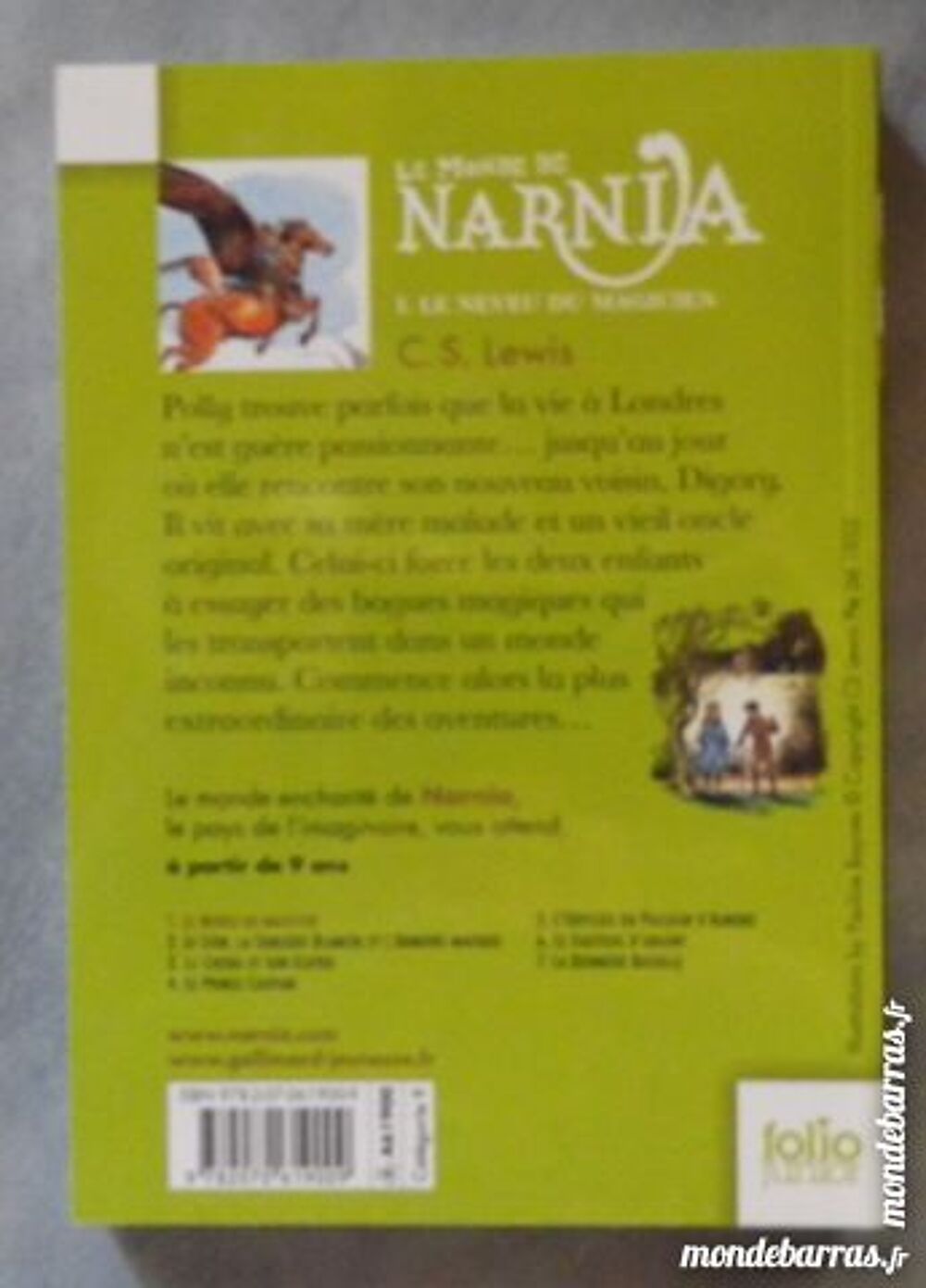 LE MONDE DE NARNIA T1 LE NEVEU DU MAGICIEN Folio J Livres et BD