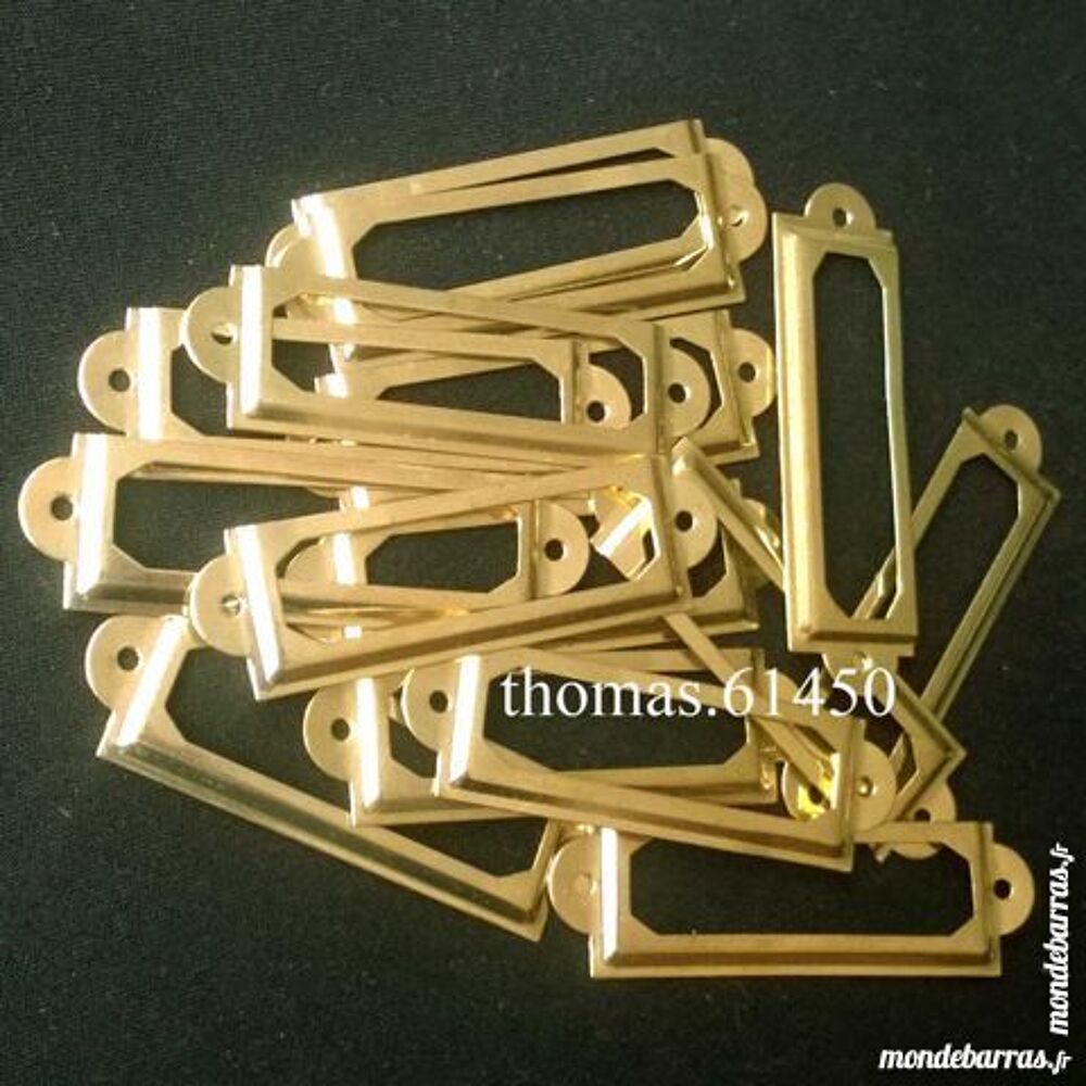 10 x PORTE ETIQUETTE FER COULEUR OR TIROIR Bricolage