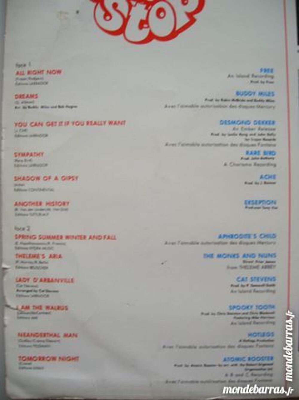 33 TOURS DANSE NON STOP - Compilation 70's UK CD et vinyles