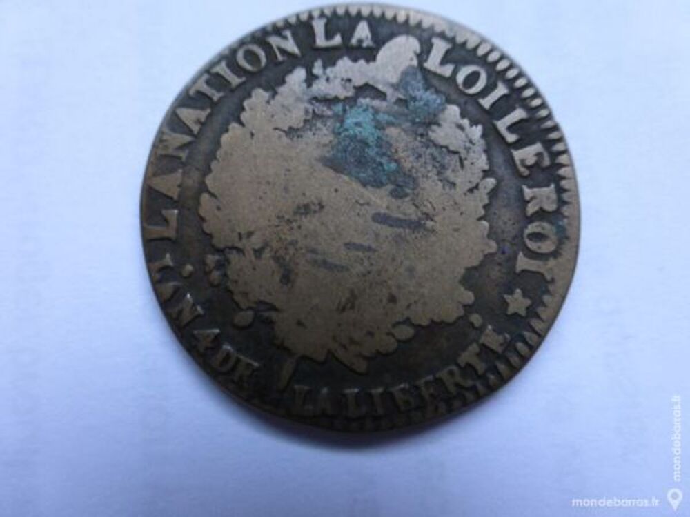 Pi&egrave;ce Louis XVI 6 deniers 1792 R l'an 4 DK 