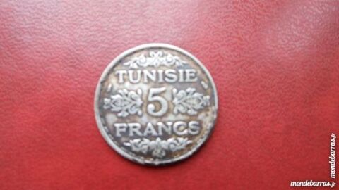 piece argent de 5 francs Tunisie 1934 2pa14 14 Grzieu-la-Varenne (69)