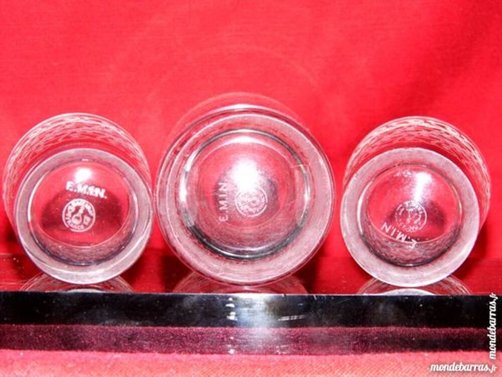 3 verres cristal BACCARAT ROHAN EMIN FRANCE Cuisine