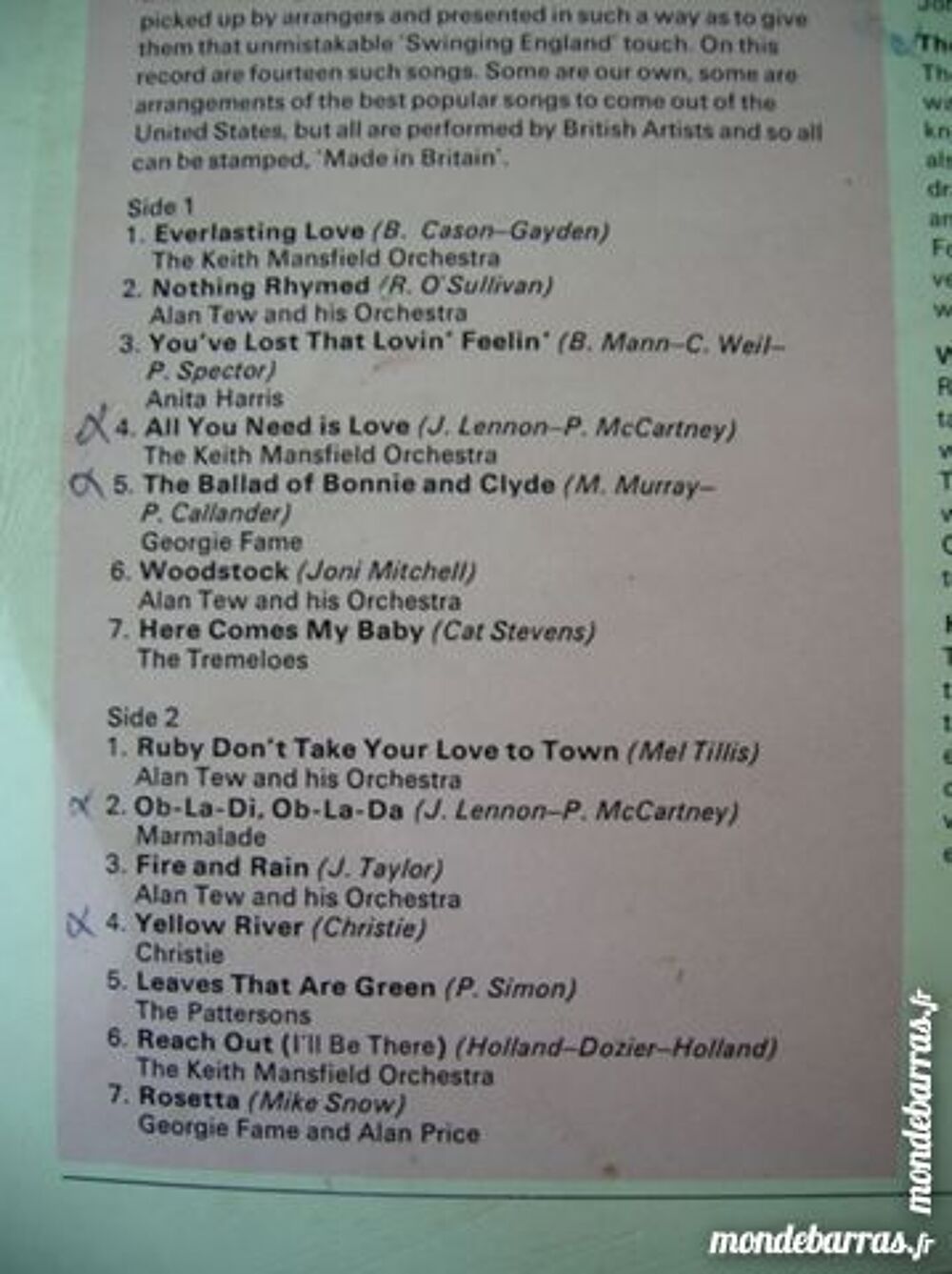 33 TOURS MADE IN BRITAIN Compilation 60's UK CD et vinyles