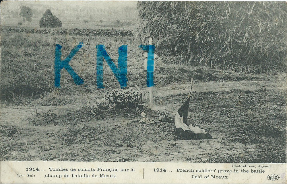 La grande guerre 1914-15, tombes du champ de bataille 