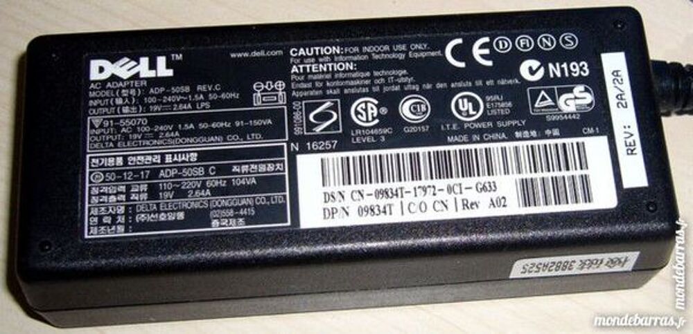 "Dell ADP-50SB-chargeur Pc portable Dell""" Matériel informatique