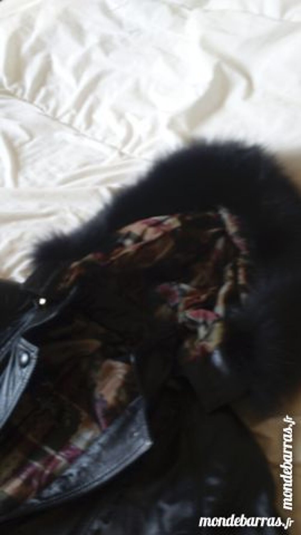 veste cuir noire Vêtements