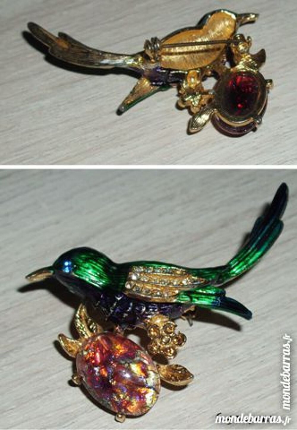 &laquo;COLIBRIS&raquo; deux broches vintage Bijoux et montres