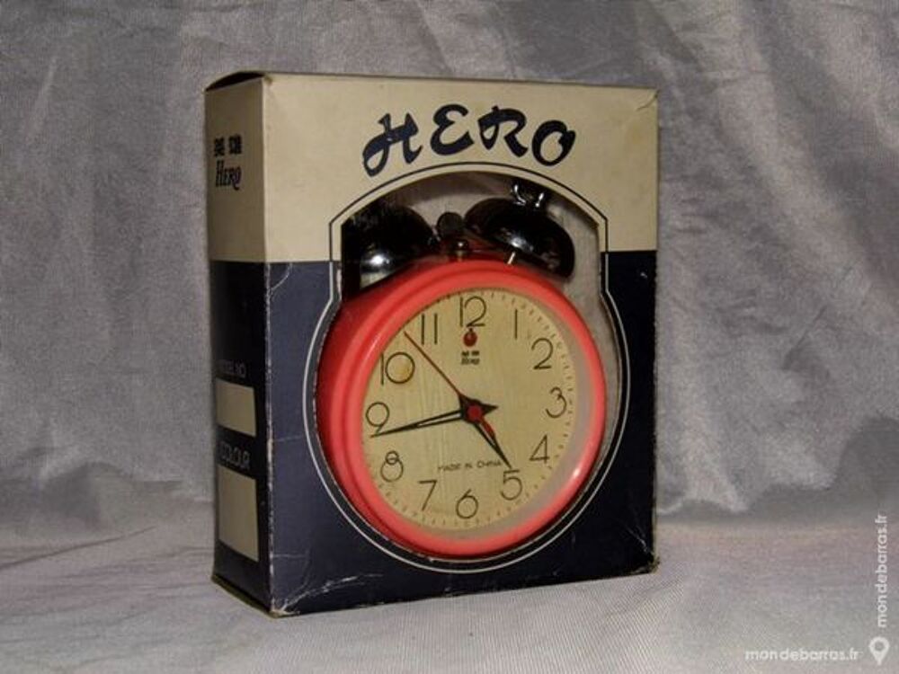 ancien r&eacute;veil pendule hero rose vintage ann&eacute;es 80 Décoration