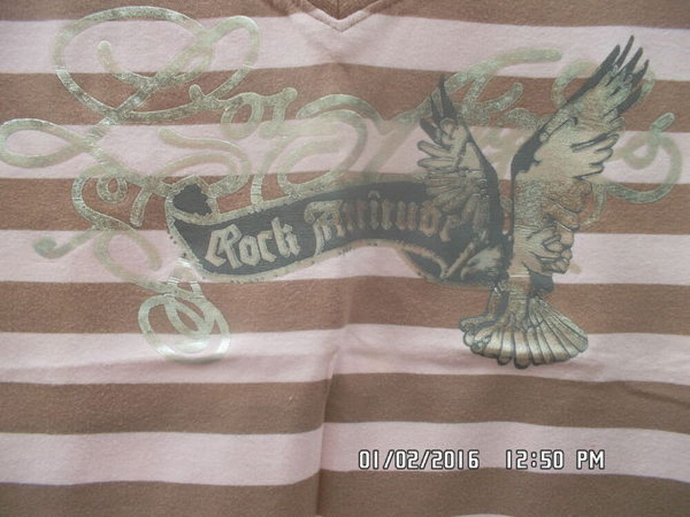 TEE SHIRT ROSE ET MARRON*JUSTE 2E*KIKI60230 Vêtements