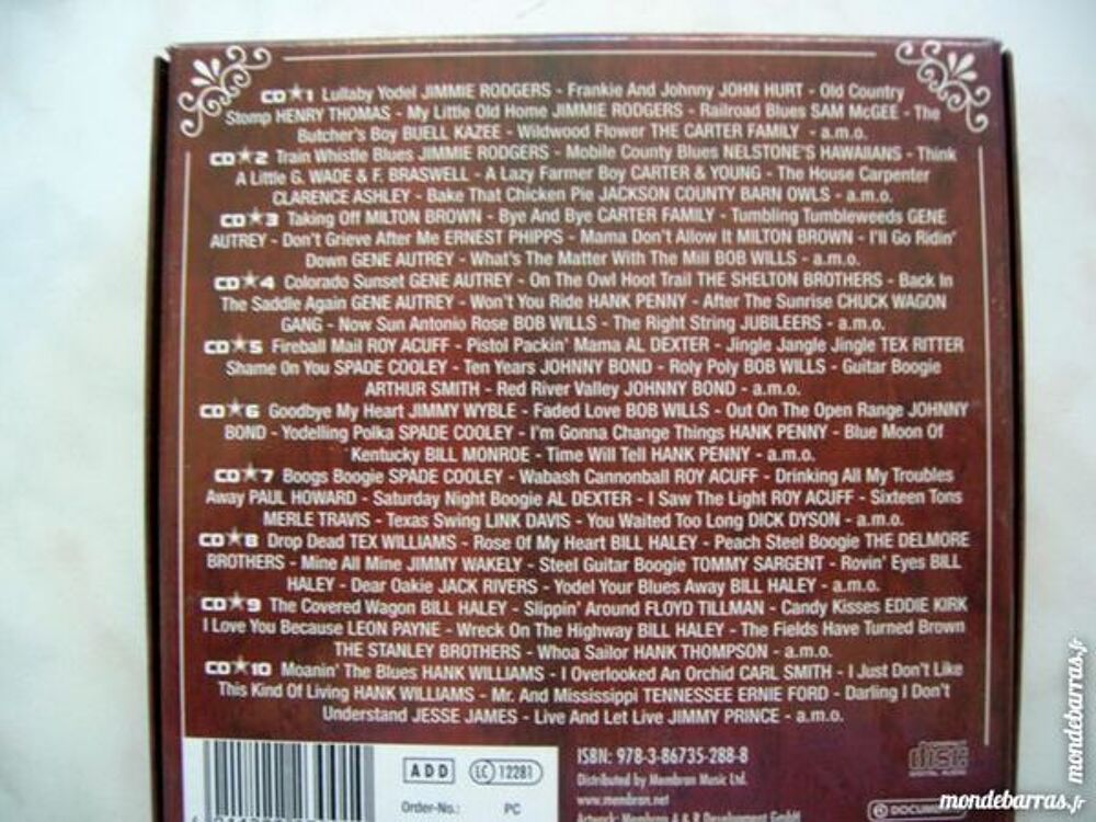 COFFRET CD COUNTRY WESTERN - 10 CD CD et vinyles