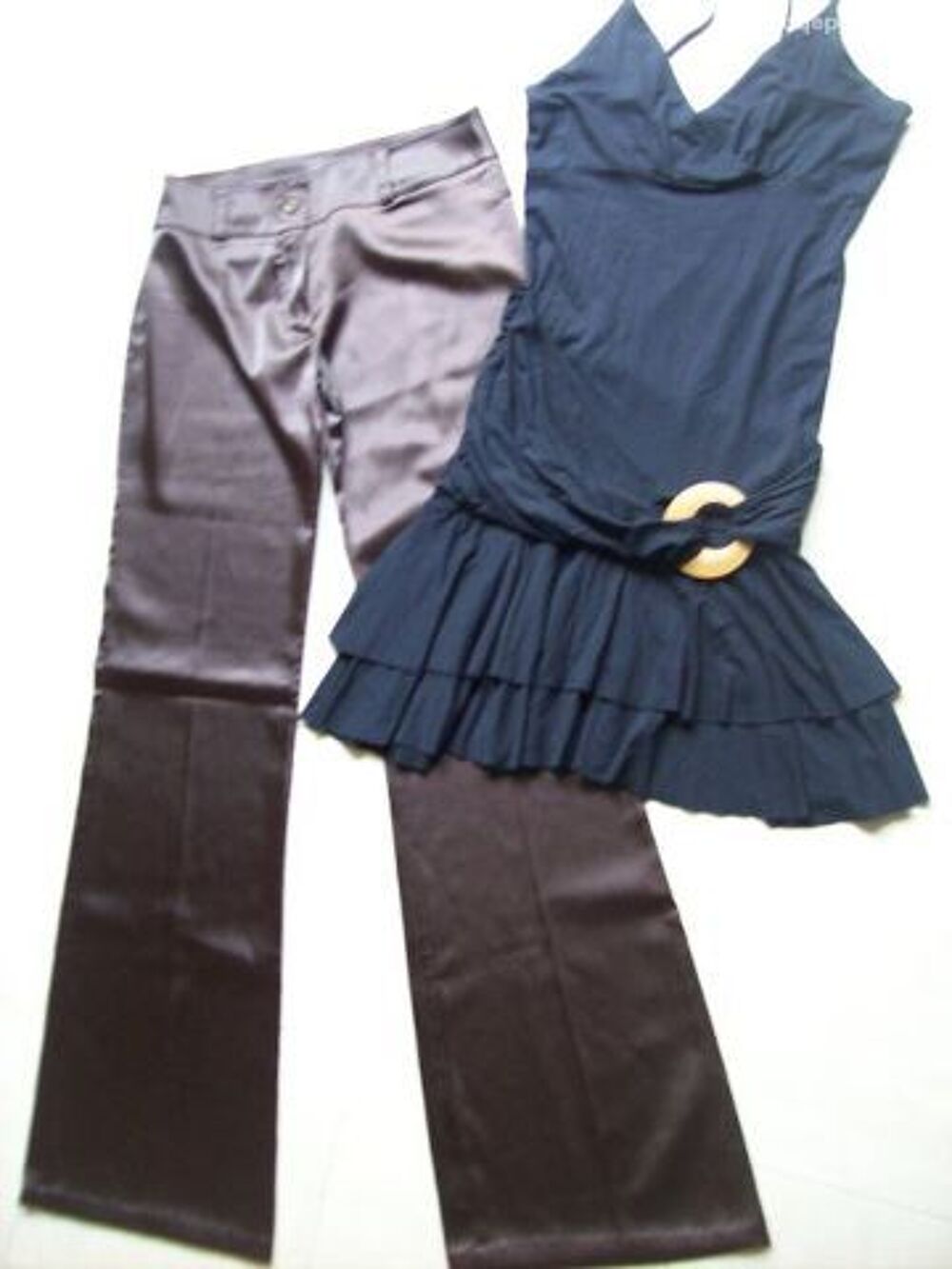 PANTALON satin&eacute; + TUNIQUE/robe - 38 - zoe Vêtements