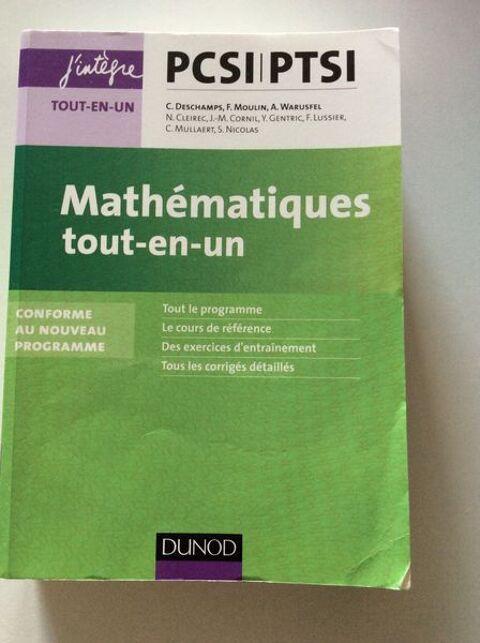 Livre de maths cours et exercices PCSI/PTSI ditions Dunod 20 Limoges (87)