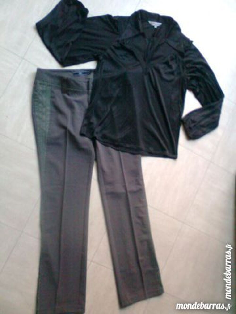 PANTALON kaki -chemisier /tunique - 38 - zoe Vêtements