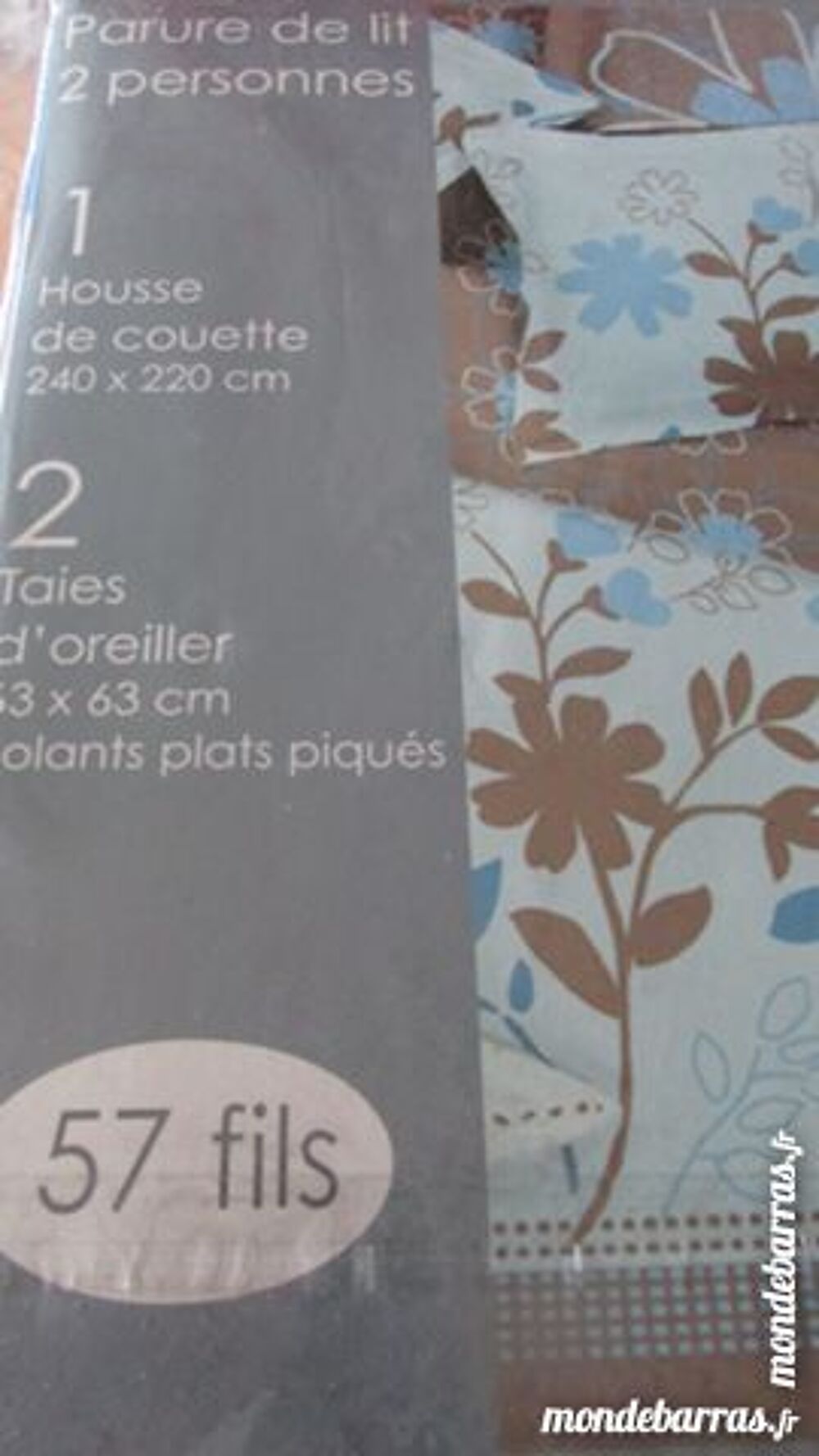 HOUSSE COUETTE FLEURS/RAYEE 2 PERSONNES NEUVE Cuisine