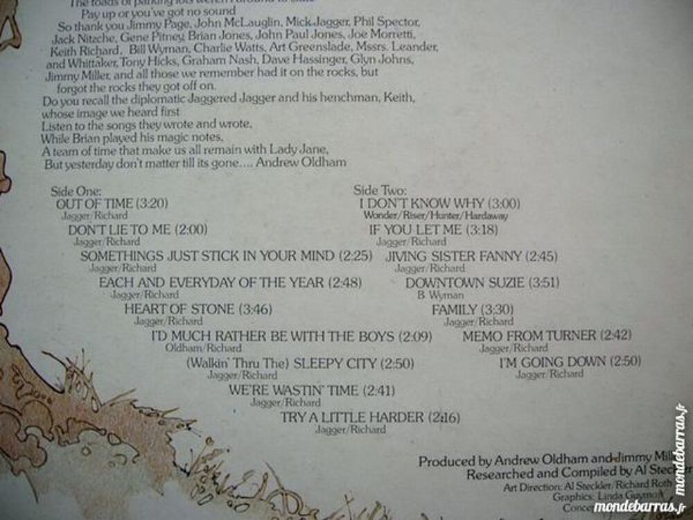 33 TOURS THE ROLLING STONES Metamorphosis ORIGINAL CD et vinyles