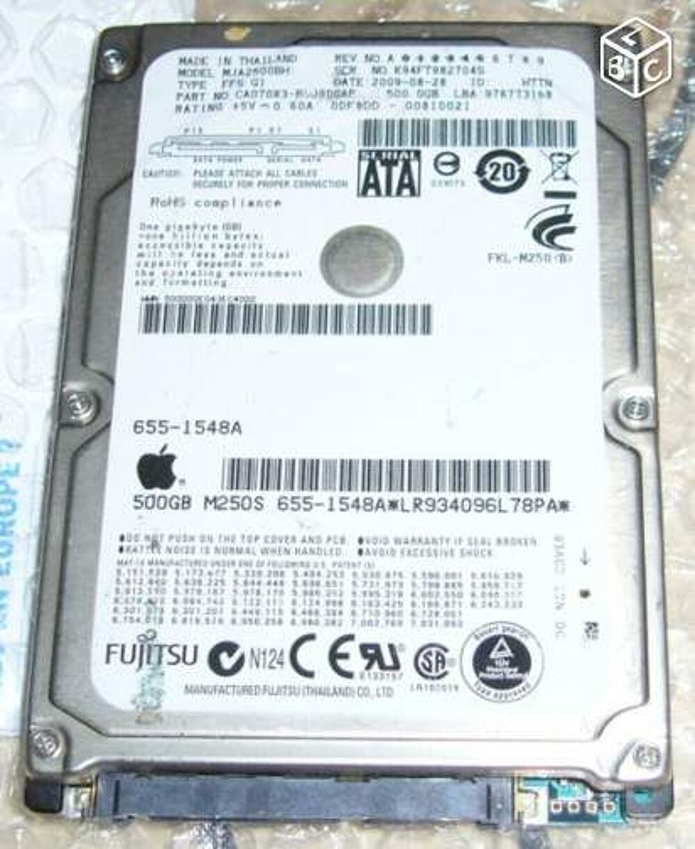 disque dur Sata 500gb pc port. &agrave; r&eacute;parer Matériel informatique