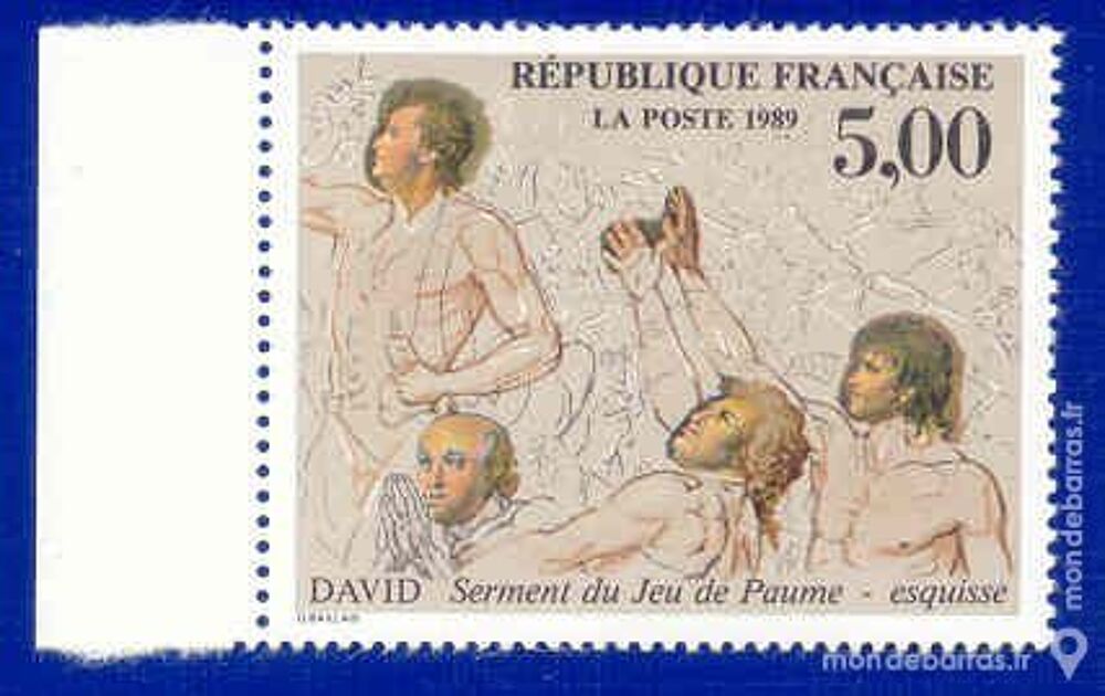 Timbre neuf DAVID JEU DE PAUME 1989 FRANCE 
