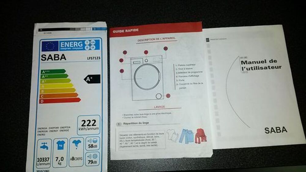 lave linge SABA LFS7123, 7 kg classe A+ Electroménager