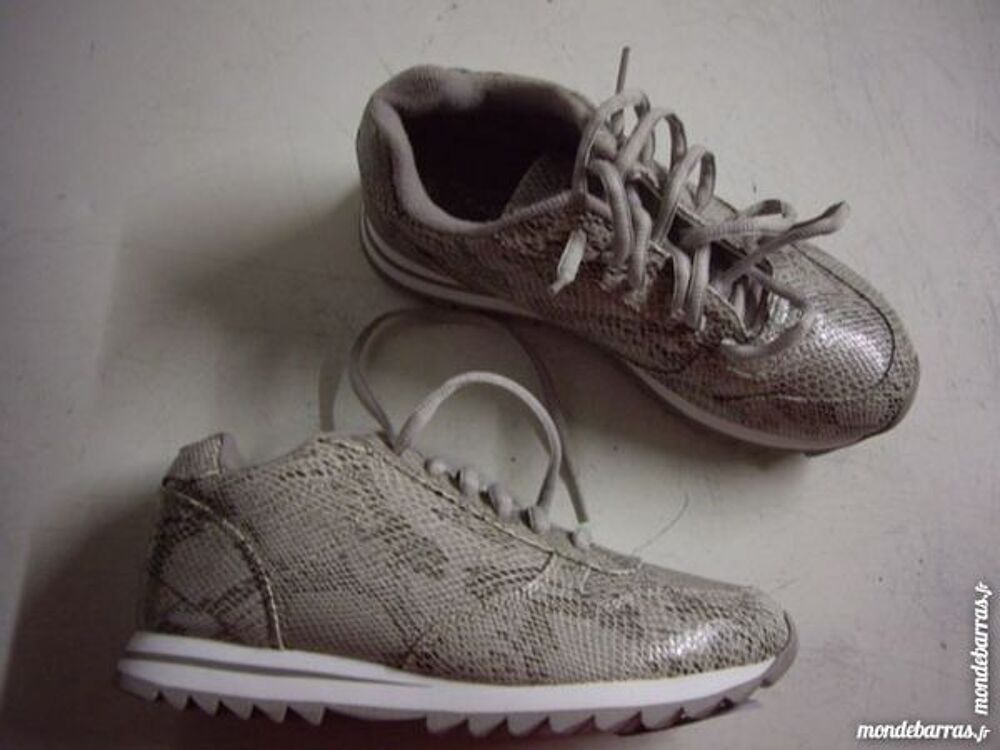 Baskets de Ville Gris Serpent&eacute; pt 38-neuves- Chaussures