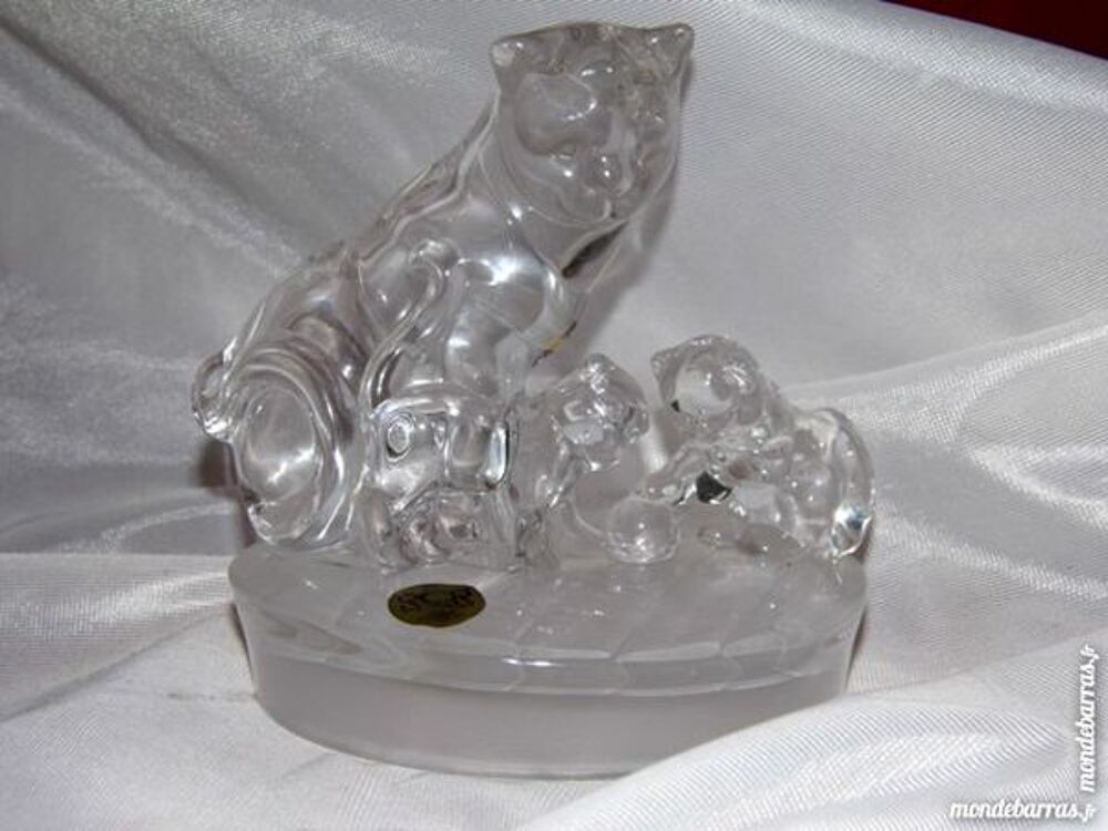 CHAT CHATON CHATTE en CRISTAL RCR VINTAGE Décoration
