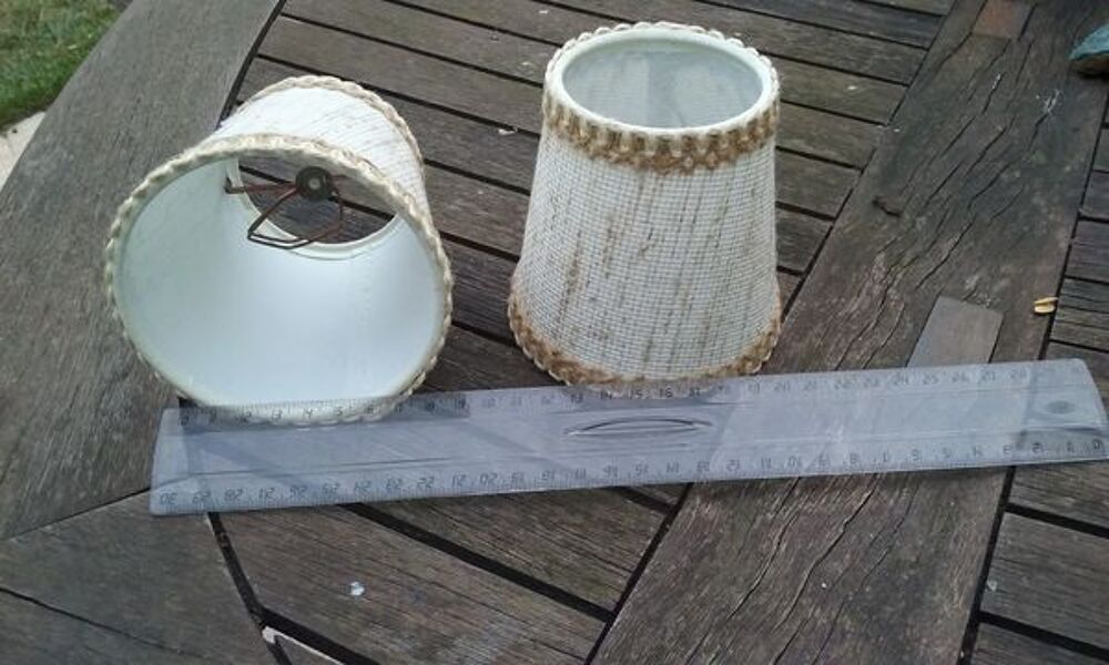 2 petits abats-jour tissu et galon Décoration