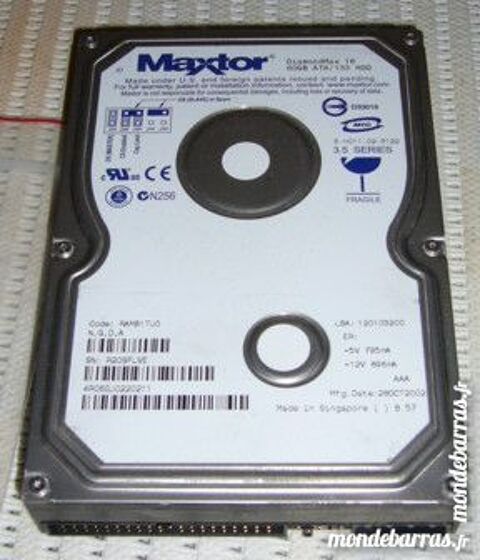  Maxtor 60Gb ATA 133-disque dur pc bureau    19 Versailles (78)