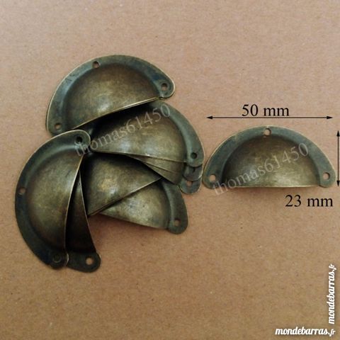 Lot 10 Mini Poignes Coquille Fer Tiroir Meuble 10 Banvou (61)