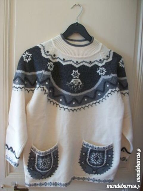 Pull laine écru gris René Derhy Taille M 15 Thizy-les-Bourgs (69)