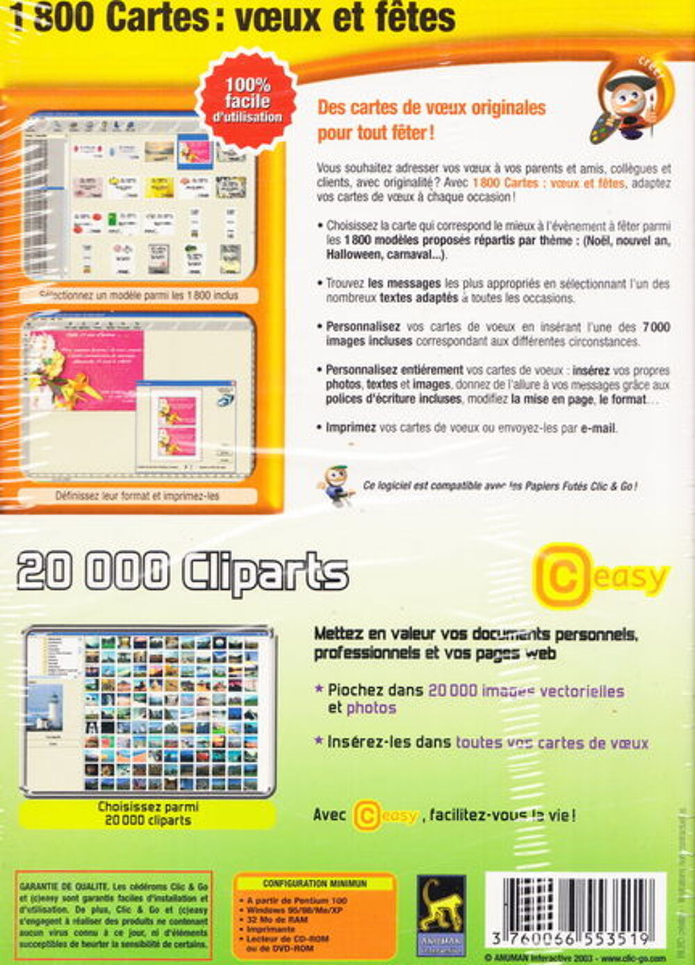 COFFRET CD 1800 Cartes voeux et f&ecirc;tes NEUF blister
Consoles et jeux vidéos