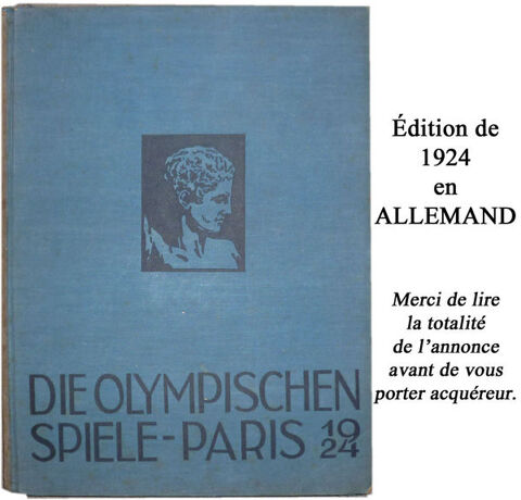 Livre de 1924 illustré sur JO à Paris en allemand 75 Clamart (92)