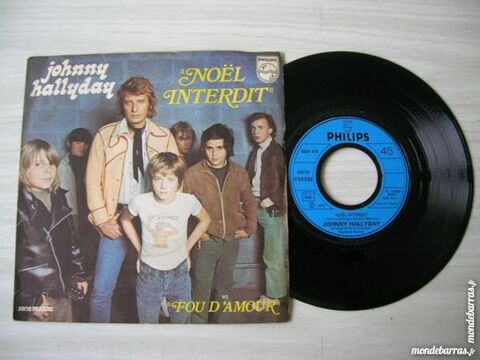 45 TOURS JOHNNY HALLYDAY Noël interdit 6 Nantes (44)