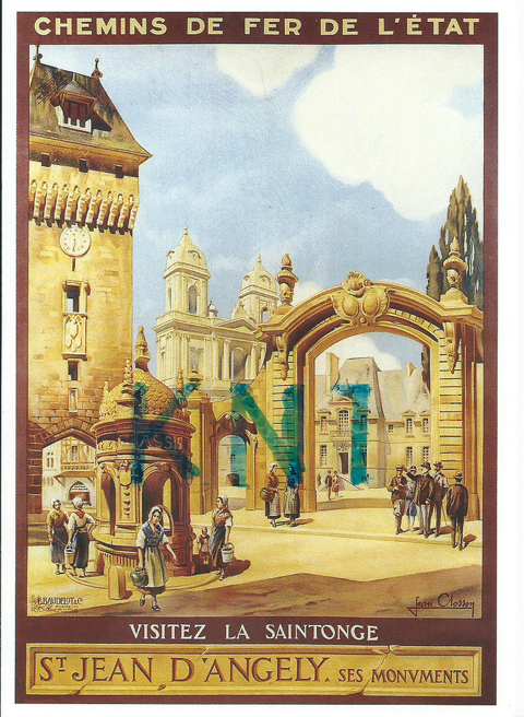 ,C P M reproduction d'affiche chemin de fer de l'tat st 5 Tours (37)