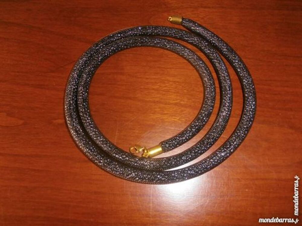 Collier centaines de perles gris anthracite (28) Bijoux et montres