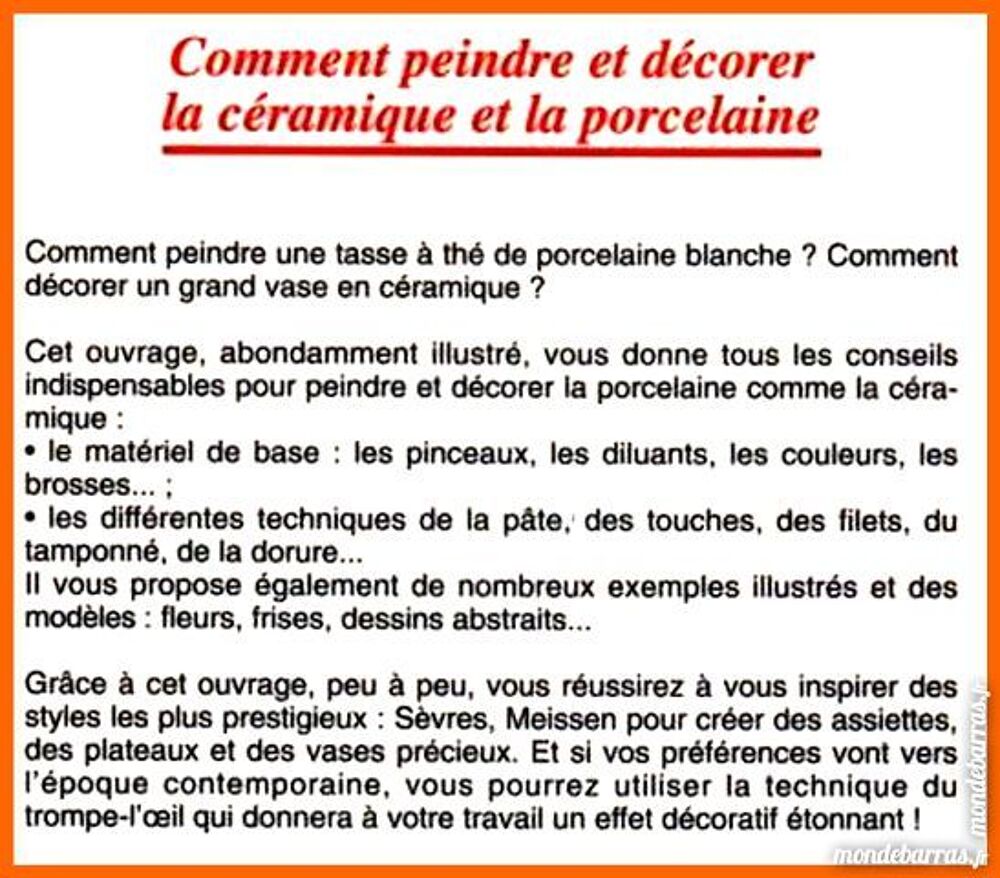 Peindre C&Eacute;RAMIQUE ET PORCELAINE /les-livres-de-jac Livres et BD