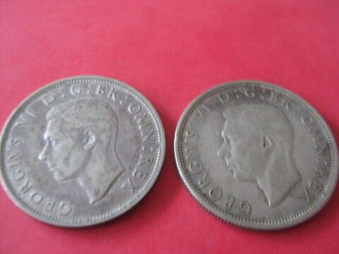 pi�ce 1/2 COURONNE GEORGE VI argent 1942-1940 0 Gennevilliers (92)