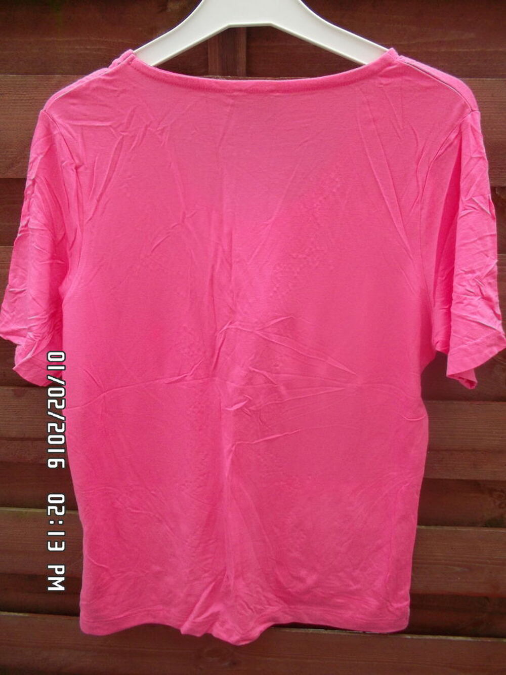 TEE SHIRT ROSE PERLES*JUSTE 3E*KIKI60230 Vêtements