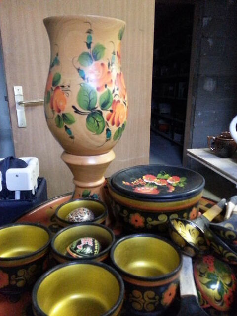 cuillres et coupelles bois peint russes 3 Villers-Marmery (51)