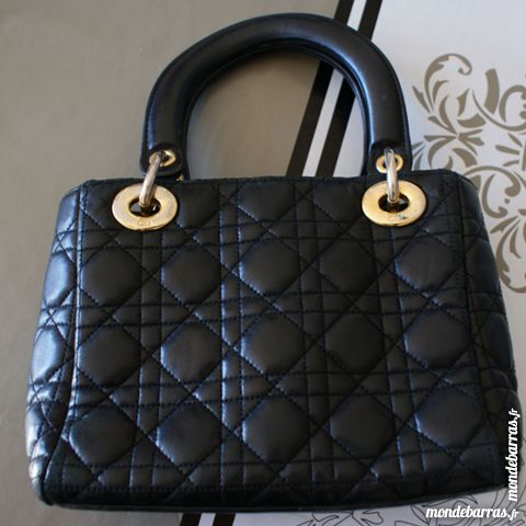 Petit sac en cuir noir vintage, attaches dor�es 20 Cabestany (66)